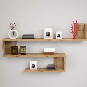 Family Decor Modern Wall Shelf Unit, Ledge Shelf, Hanging Storage Organizer, Mounted Shelf - Storage Shelves Display Racks for Living Room, Office, Bedroom, Bathroom, Kitchen