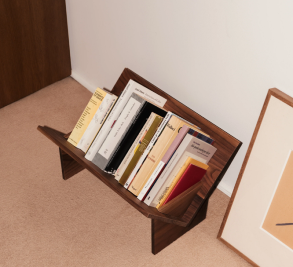 Modern Tilted Wooden Book Display Shelf, Minimalist Desktop Bookstand, Natural | Family Decor by JKS - Image 4
