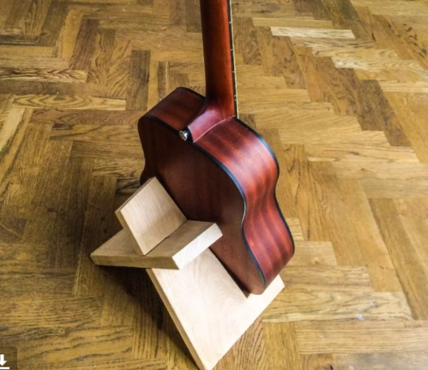 Wooden Guitar Stand, Portable X-Style Design, Natural Finish | Family Decor by JKS - Image 3