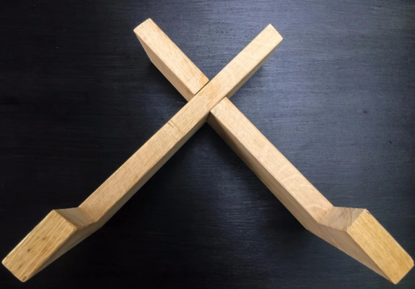 Wooden Guitar Stand, Portable X-Style Design, Natural Finish | Family Decor by JKS - Image 5